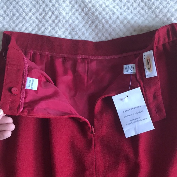 Talbots holiday red wool blend A-Line skirt Brand New still with tags Size 14P - Picture 6 of 9